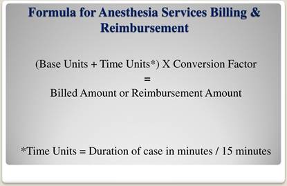 Image result for anesthesia formula for reimbursement