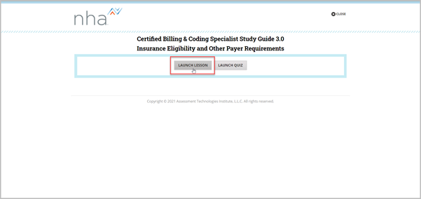 launch lesson button highlighted to access weekly content